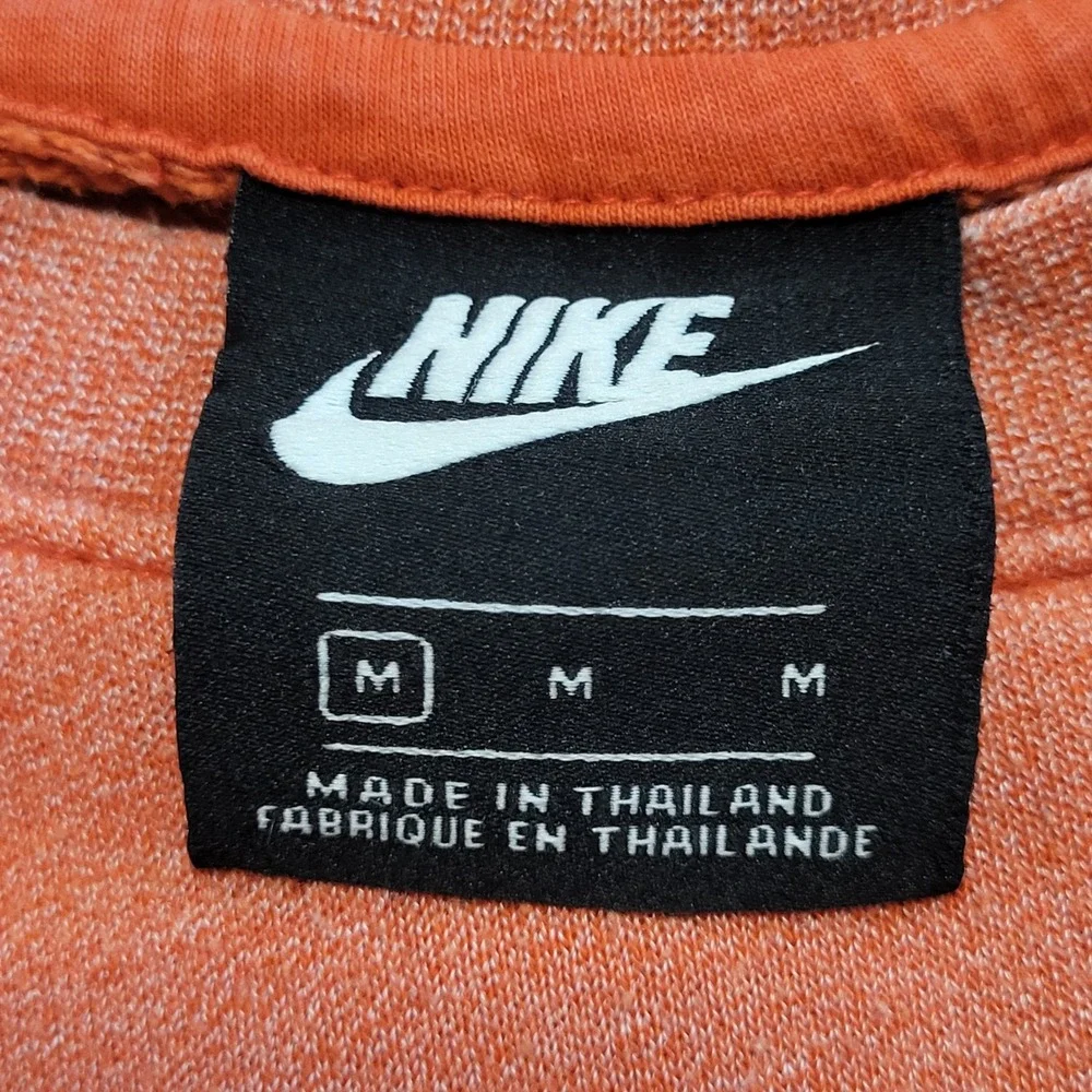 Nike Women Coral Oversized Crewneck Sweatshirt Embroidered Logo‎ Medium Y2K